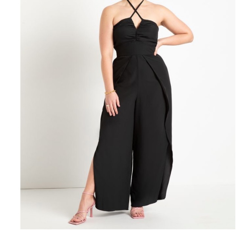 ELOQUII Slit Leg Halter Jumpsuit Size 20